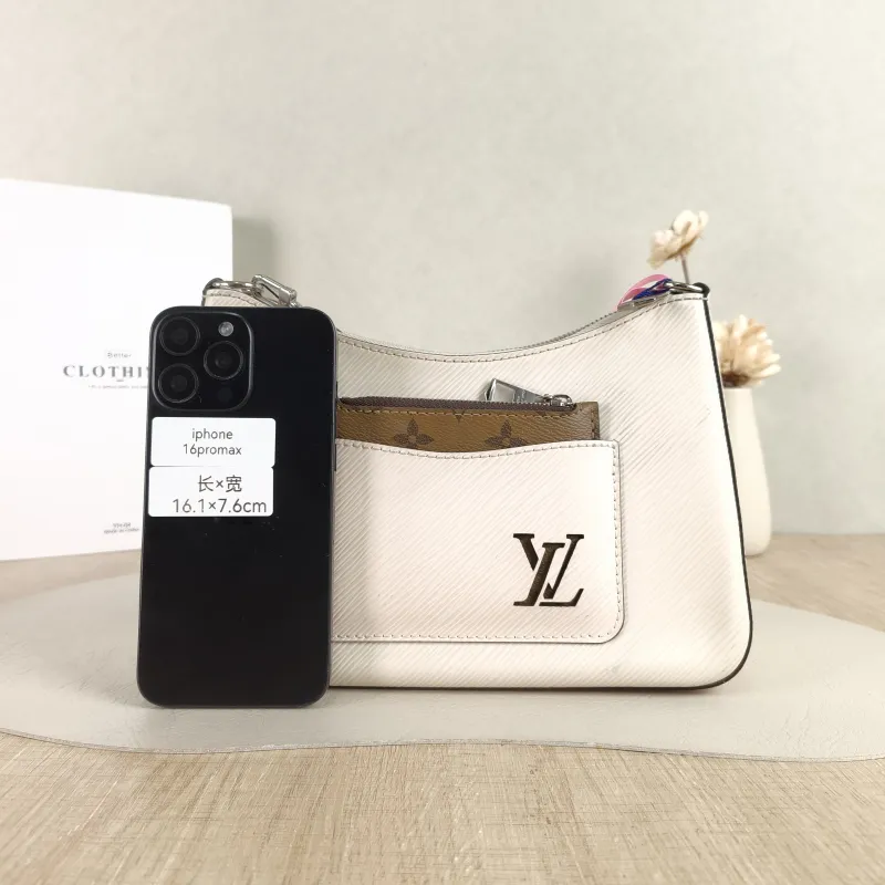 Louis Vuitton Crossbody Bag MARELLE White Epi Embossed Calfskin Small 25 × 8 × 15 cm — cover view 3 of 5