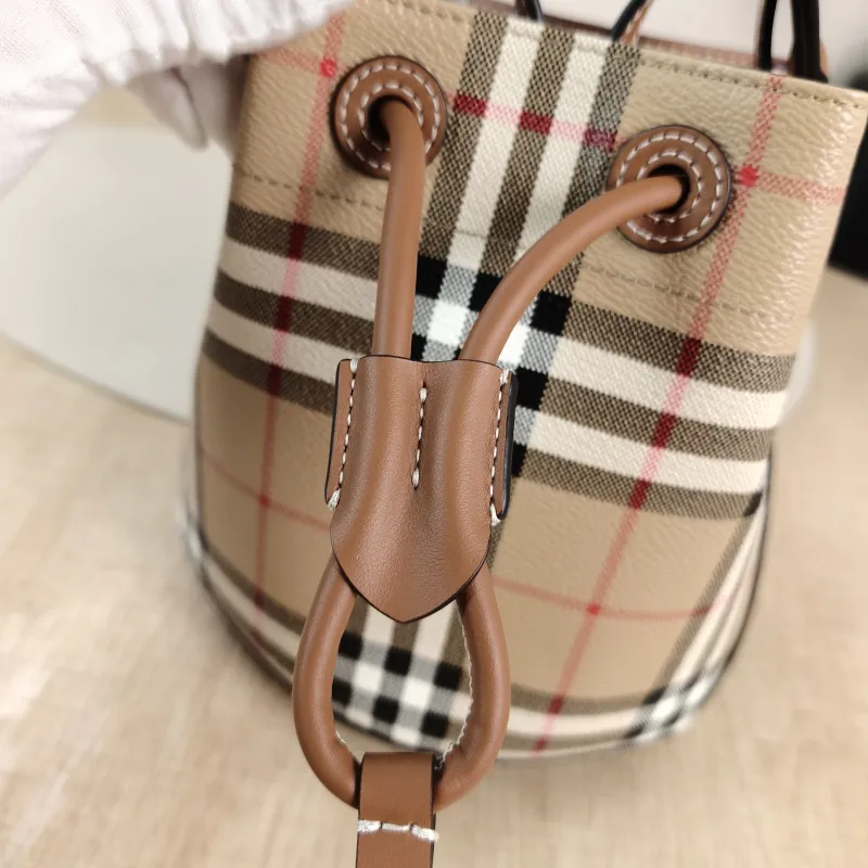 BURBERRY Crossbody Bag Bucket Bag Monogram PVC One Size 17 × 11 × 18 cm — detail view 9 of 11