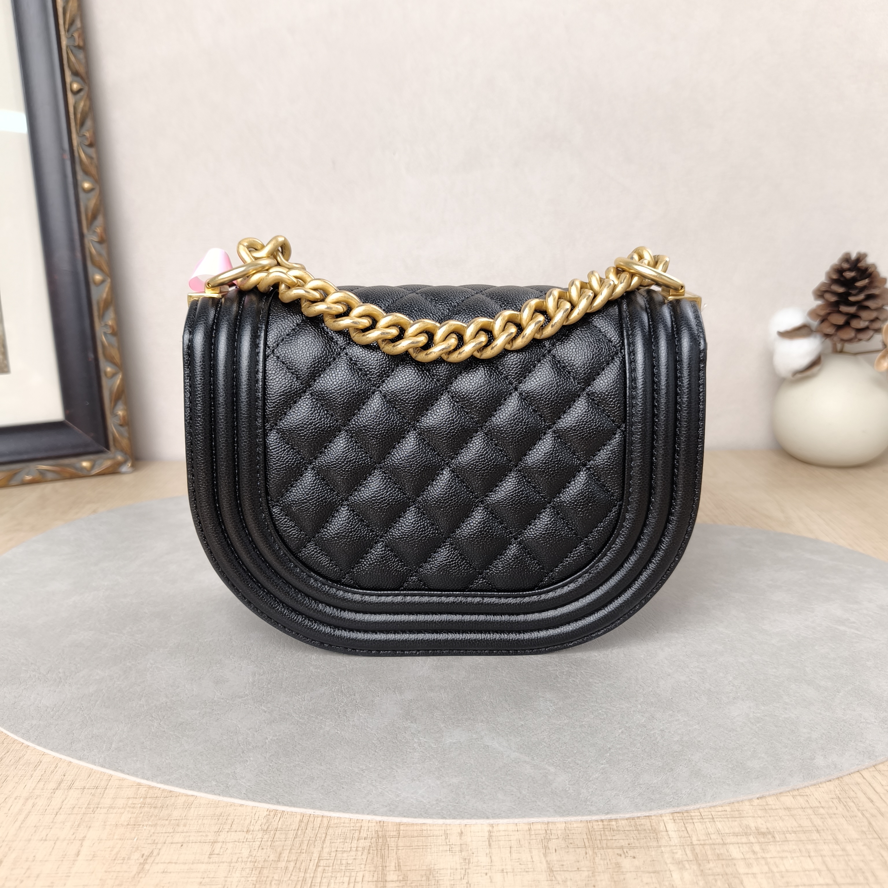 Chanel Crossbody Bag leboy Messenger Bag Black Grained Calfskin Small 19 × 7 × 13.5 cm — cover view 5 of 5