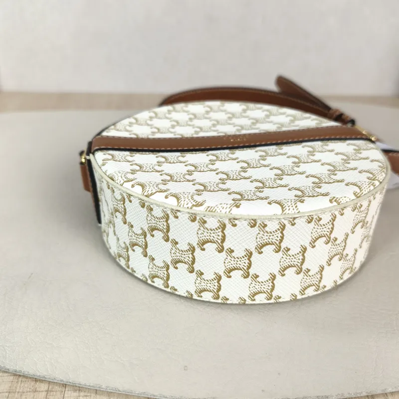 CELINE Crossbody Bag Triomphe White PVC Mini 13.5 × 4 × 13.5 cm — detail view 9 of 11