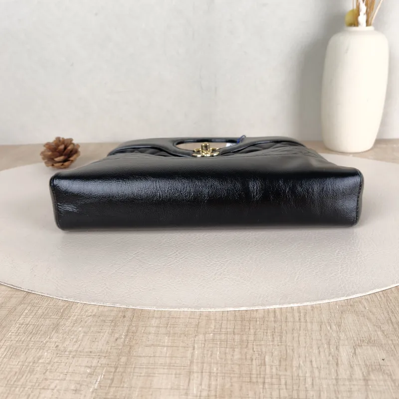 Chanel Crossbody Bag 31Bag Black Waxed Leather Mini 23 × 5.5 × 22 cm — cover view 4 of 6