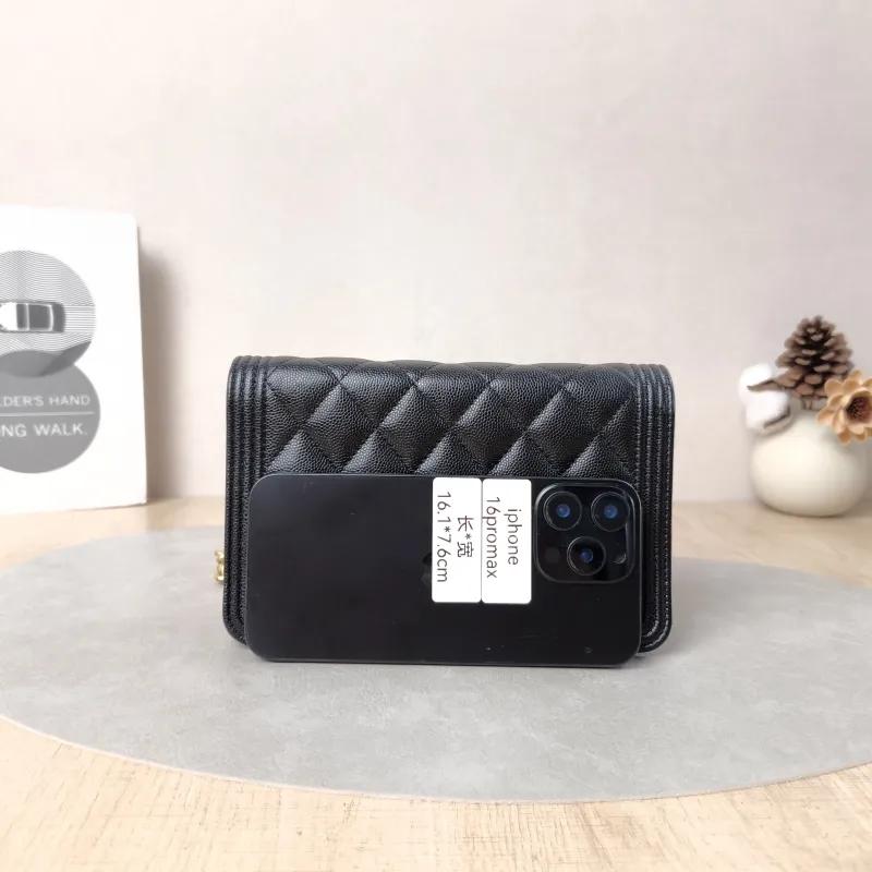 Chanel Crossbody Bag Le Boy​ WOC Black Grained Calfskinmini19.2 × 3.5 × 12.3 cm — cover view 4 of 6