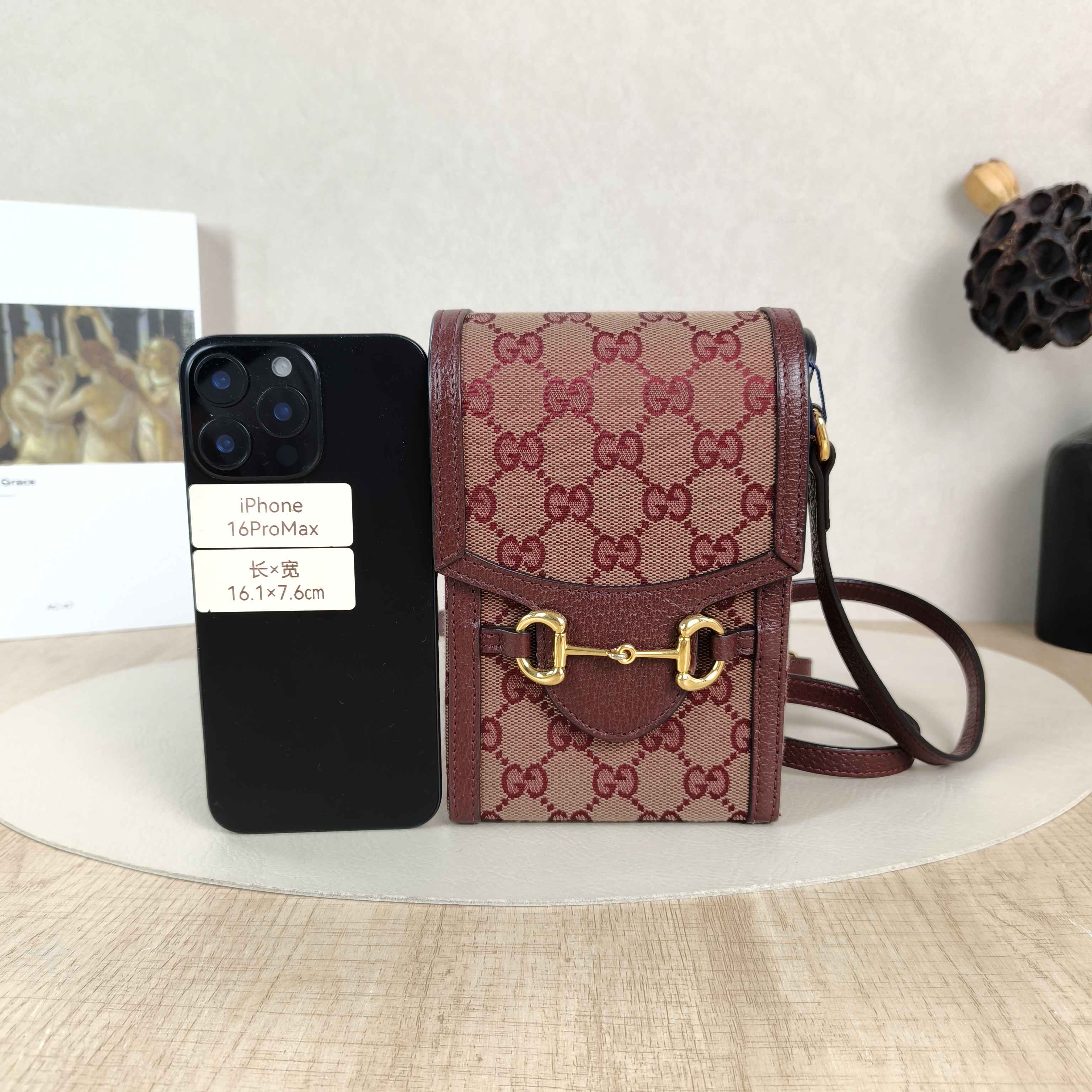GUCCI Crossbody Bag Horsebit 1955Collection Mini Red Canvasmini11.5 × 4 × 17 cm — cover view 2 of 6