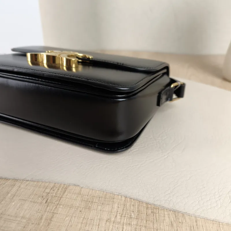CELINE Crossbody Bag Teen Triomphe Black CC alfskin Small18.5 × 6 × 14 cm — detail view 13 of 13