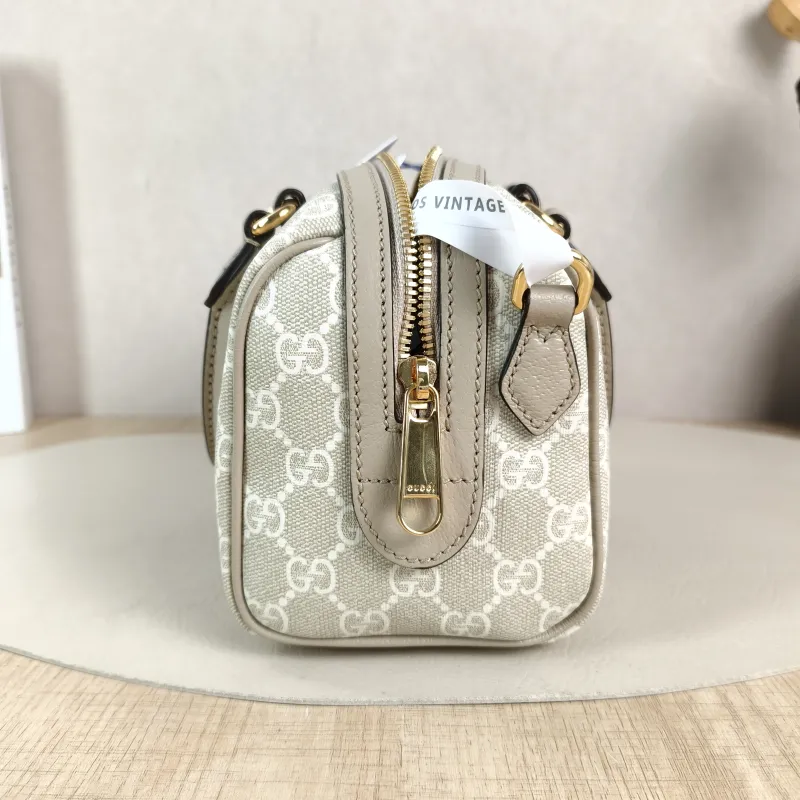 GUCCI Top Handle Bag Ophidia Beige PVC Mini 21.5 × 11.5 × 14 cm — detail view 14 of 14