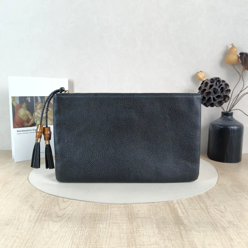 GUCCI Clutch Clutch Black Calfskin One Size34*21