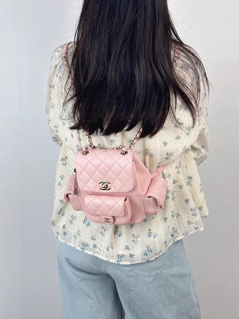 Chanel Backpackduma Grained Calfskin Small18 × 9.5 × 19 cm — on-model view 3 of 3