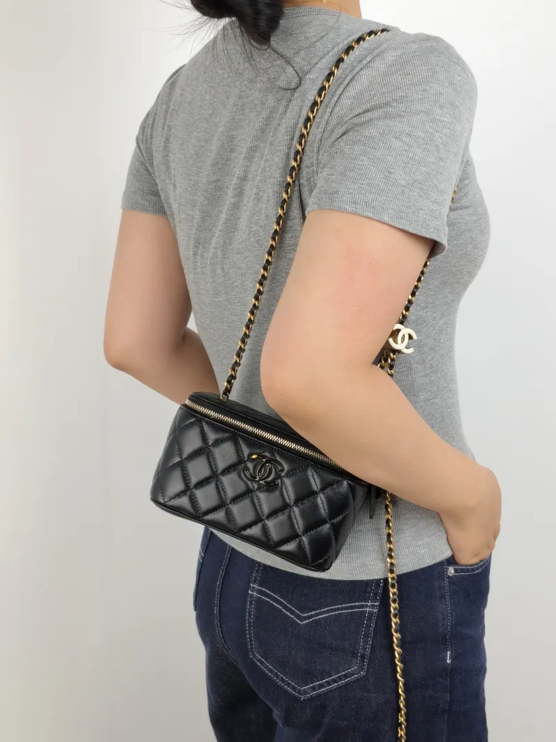 Chanel Crossbody Bag C Edition Black Lambskin One Size 16 × 8 × 9.5 cm — on-model view 2 of 2