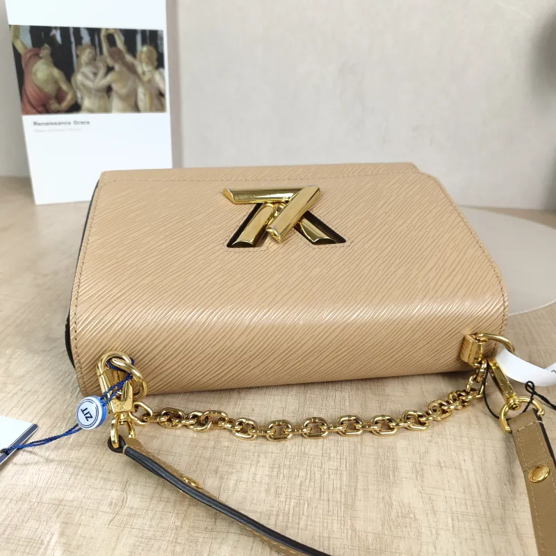 Louis Vuitton Crossbody Bag Twist Taupe Epi Embossed Calfskin Medium 23 × 9.5 × 17 cm — detail view 2 of 13