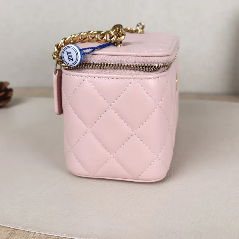 Chanel Crossbody Bag Edition Pink Lambskin 16 × 8 × 9.5 cm Microchip Edition — detail view 11 of 13