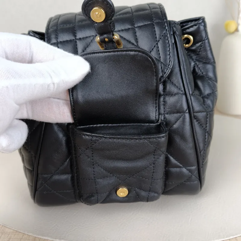 DIOR Backpack Caro Shoulder Bag Black SL ambskin Small18 × 8.5 × 18.5 cm — detail view 2 of 13