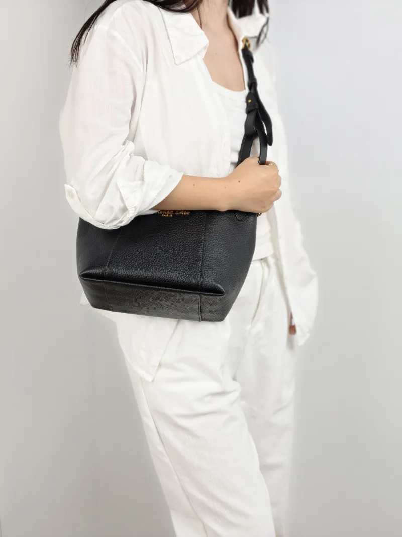 DIOR Top Handle Bag Signature Bucket Bag Black Calfskin Small 21 × 11 × 19 cm — on-model view 2 of 2