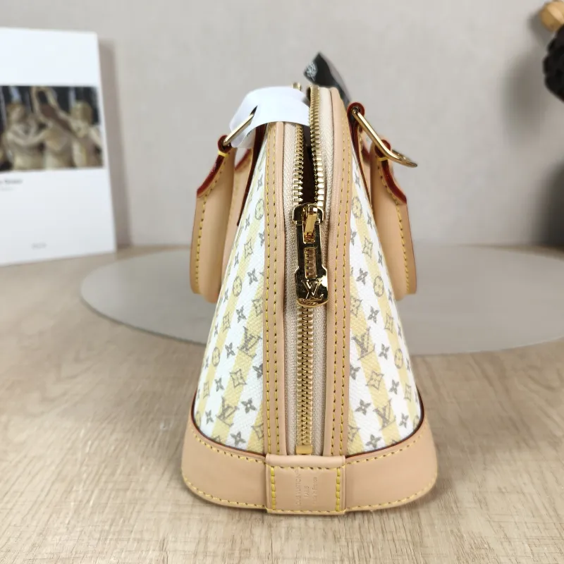Louis Vuitton Top Handle Bag Alma BB Yellow White Canvas BB 23.5 × 11.5 × 17.5 cm — detail view 3 of 13