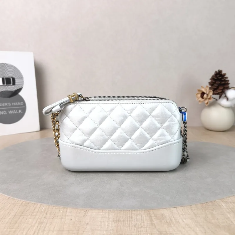 Chanel Crossbody Bag Gabrielle Gabrielle Bag Silver Calfskinmini19 × 4 × 10 cm