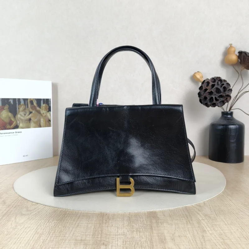 BALENCIAGA Shoulder Bag Crush On You Black Calfskin Medium28 × 9 × 17 cm