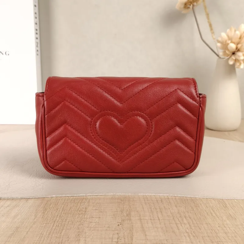 GUCCI Crossbody Bag GG Marmont Mini Marmont Mini Red Calfskinmini16.5 × 4.5 × 9.5 cm — cover view 5 of 6