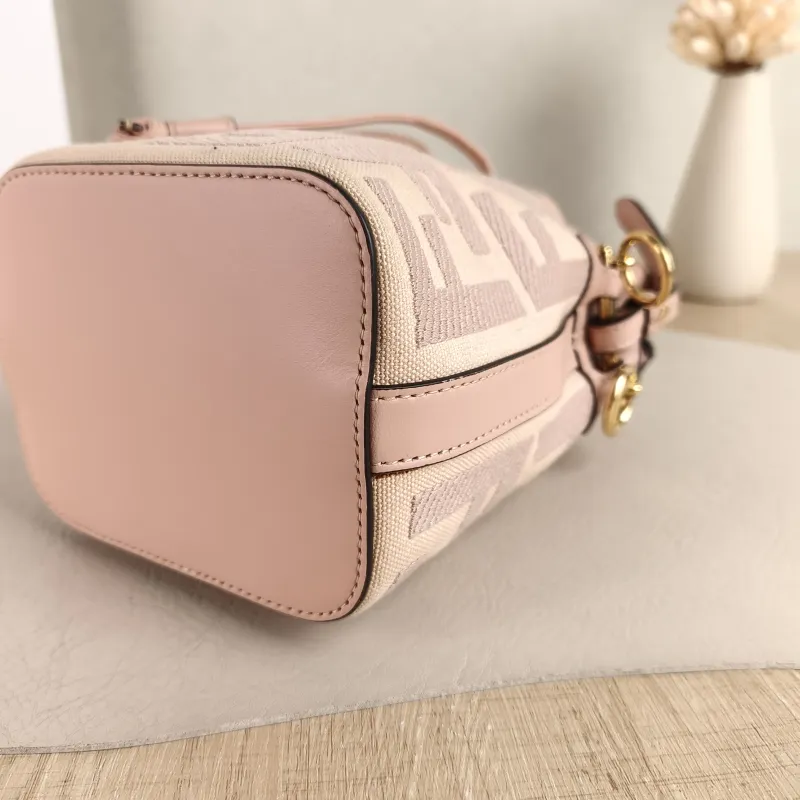 FENDI Crossbody Bag Mon Tresor Bucket Bag Pink Canvas Mini 12 × 10 × 18 cm — detail view 1 of 10