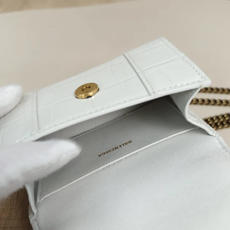 BALENCIAGA Crossbody Bag Hourglass Hourglass Bag White Calfskin Mini12 × 5.5 × 8 cm — detail view 13 of 14