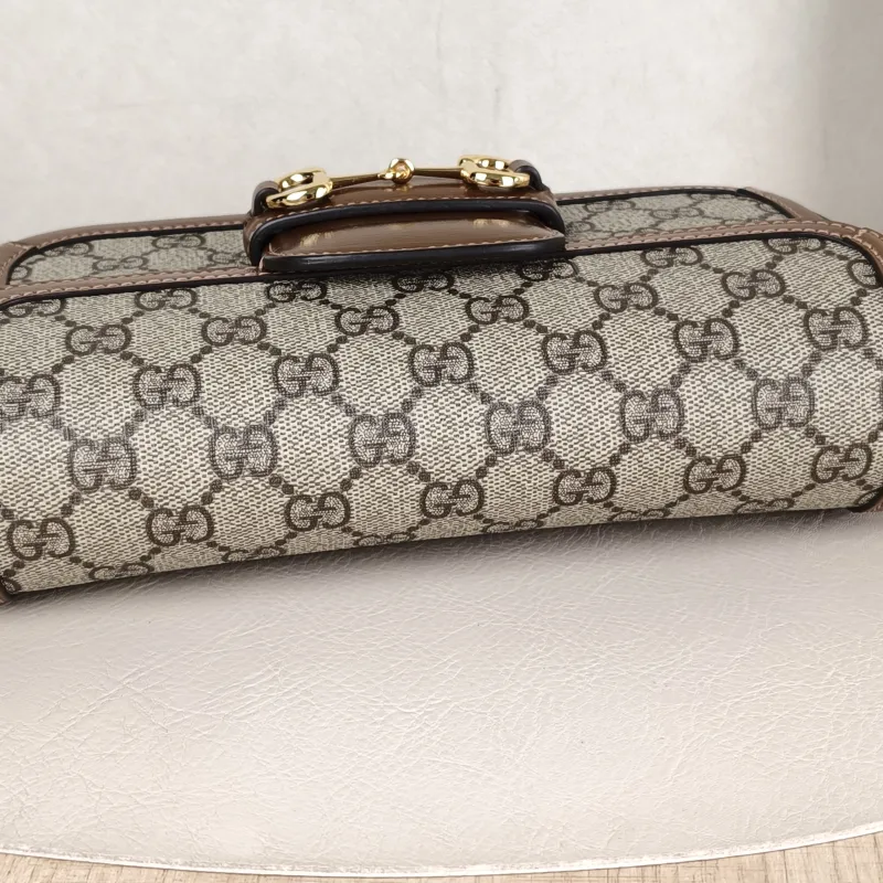 GUCCI Shoulder Bag Horsebit 1955 Horsebit Small Monogram · Shoulder Strap PVC Small 24 × 5.5 × 13 cm — detail view 9 of 13