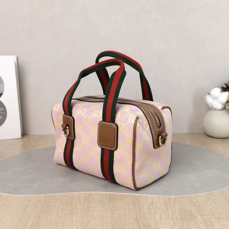 GUCCI Top Handle Bag Ophidia Pink Canvas One Size 20 × 12 × 13 cm — cover view 2 of 5