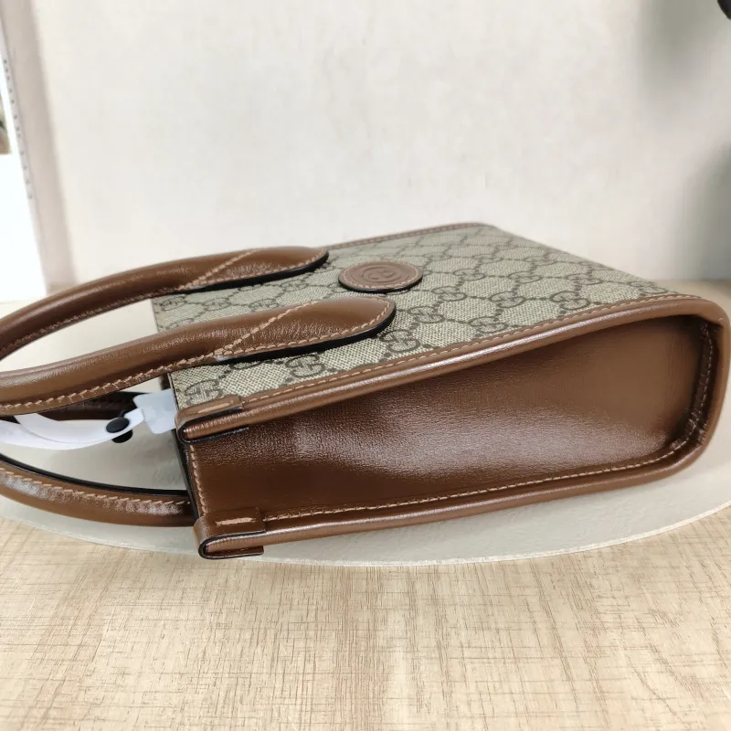 GUCCI Crossbody Bag GG Retro Collection Tote Bag Brown PVC Mini 16 × 7 × 20 cm — detail view 2 of 13