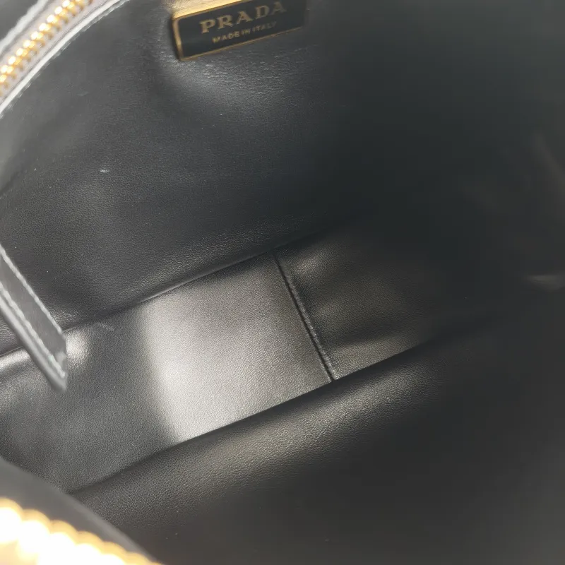 PRADA Shoulder Bag Aimée Black Calfskin 30 × 10 × 22 cm — detail view 1 of 11