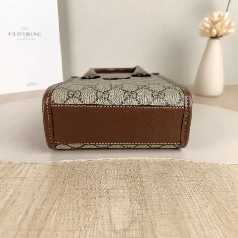 GUCCI Crossbody Bag GG Retro Collection Tote Bag Brown PVC Mini 16 × 7 × 20 cm — cover view 4 of 5