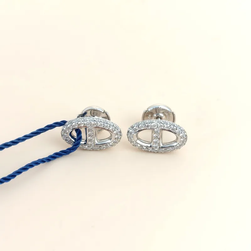 Hermès Earrings Farandole Pavé Diamond Earrings White Gold 18KW hite Gold Diamond One Size
