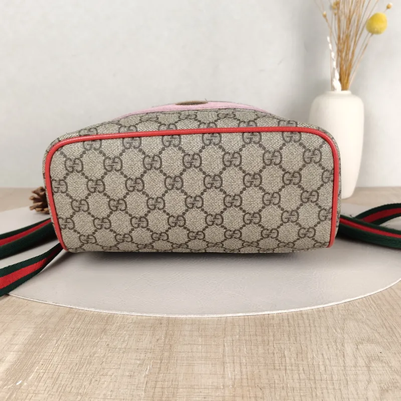 GUCCI Backpack Embroidered Backpack Monogram PVC One Size 22 × 11 × 27 cm — cover view 5 of 5
