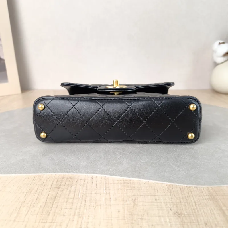 Chanel Crossbody Bag 25p Top Handle Crossbody Bag Black Lambskin Small 22 × 6 × 11.5 cm — cover view 4 of 6