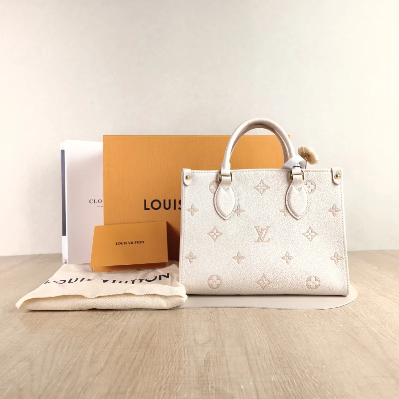 Louis Vuitton Shoulder Bag Onthego Beige · Pink Empreinte Embossed Calfskin Small 25 × 11.5 × 19 cm — cover view 6 of 6