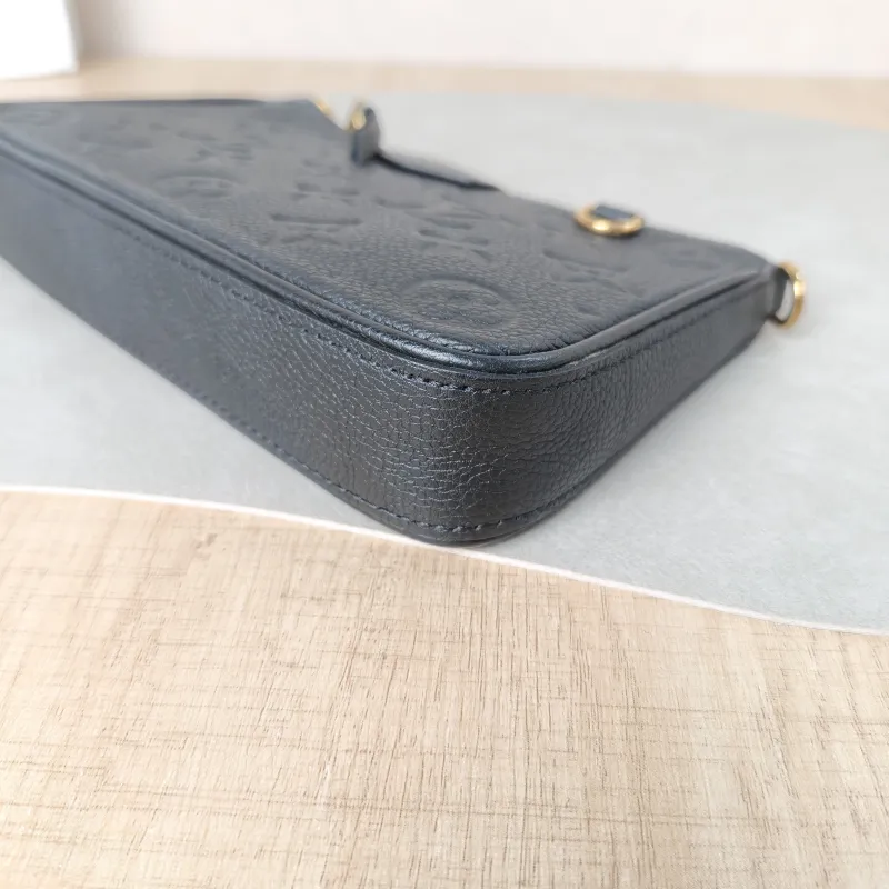 Louis Vuitton Crossbody Bag EASY POUCH ON STRAP Black Monogram Empreinte Embossed Calfskin Mini 19 × 3 × 11.5 cm — detail view 3 of 10