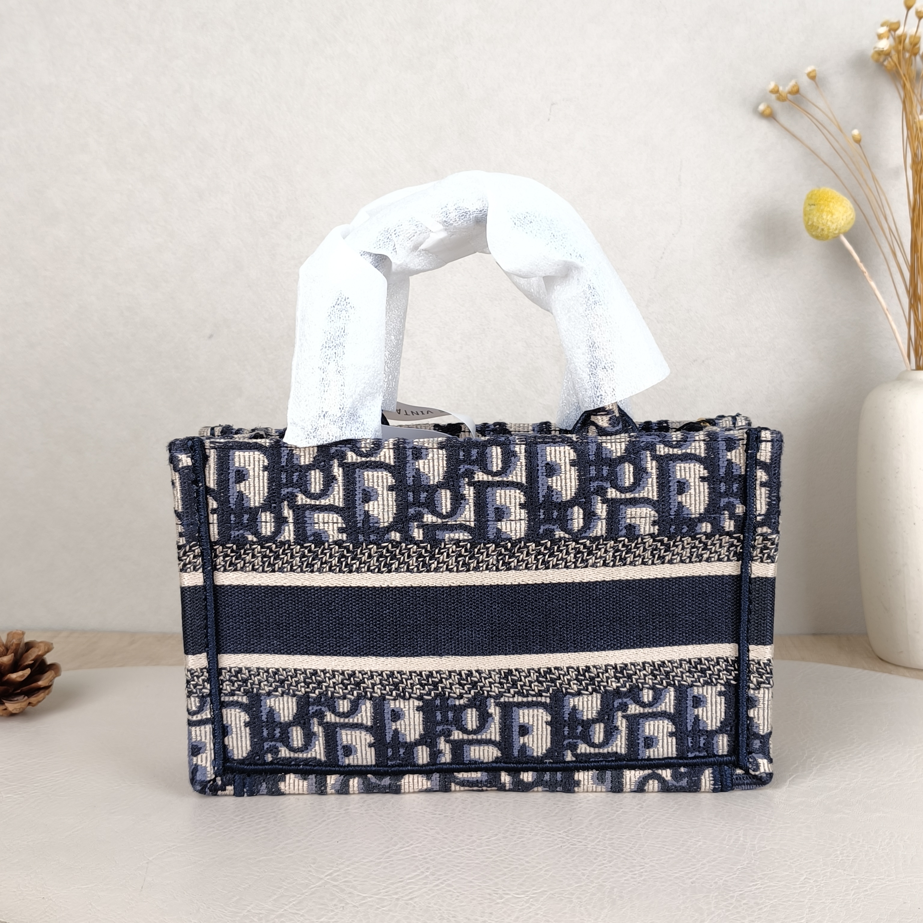 DIOR Shoulder Bag Book Tote Shoulder Strap Edition Blue Canvasmini21.5 × 7.5 × 13 cm — cover view 3 of 5