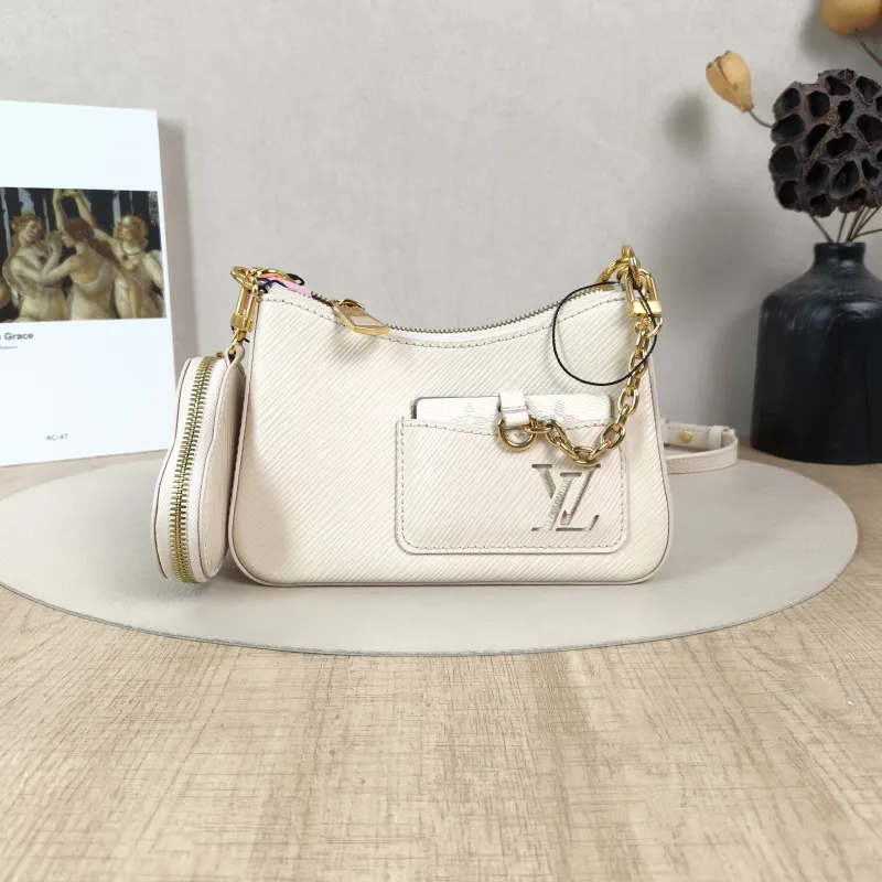 Louis Vuitton Shoulder Bag MARELLINI White Epi Embossed Calfskinmini19 × 6.5 × 13.5 cm