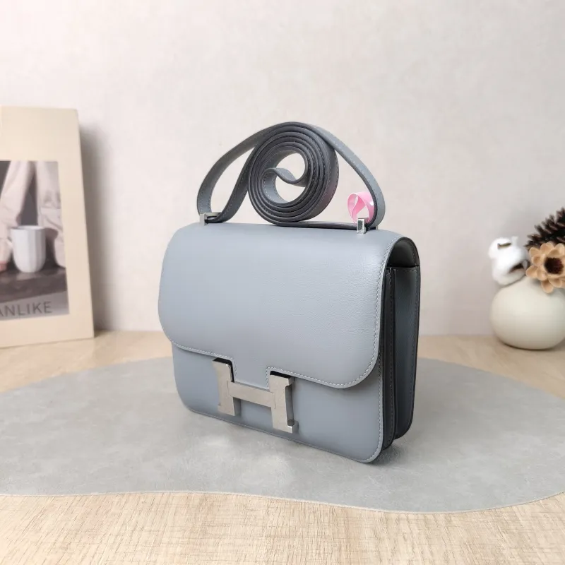Hermès Crossbody Bag Constance 19 Silver-Tone Hardware Swift Calfskin Mini 19 × 4 × 15 cm K — cover view 3 of 6