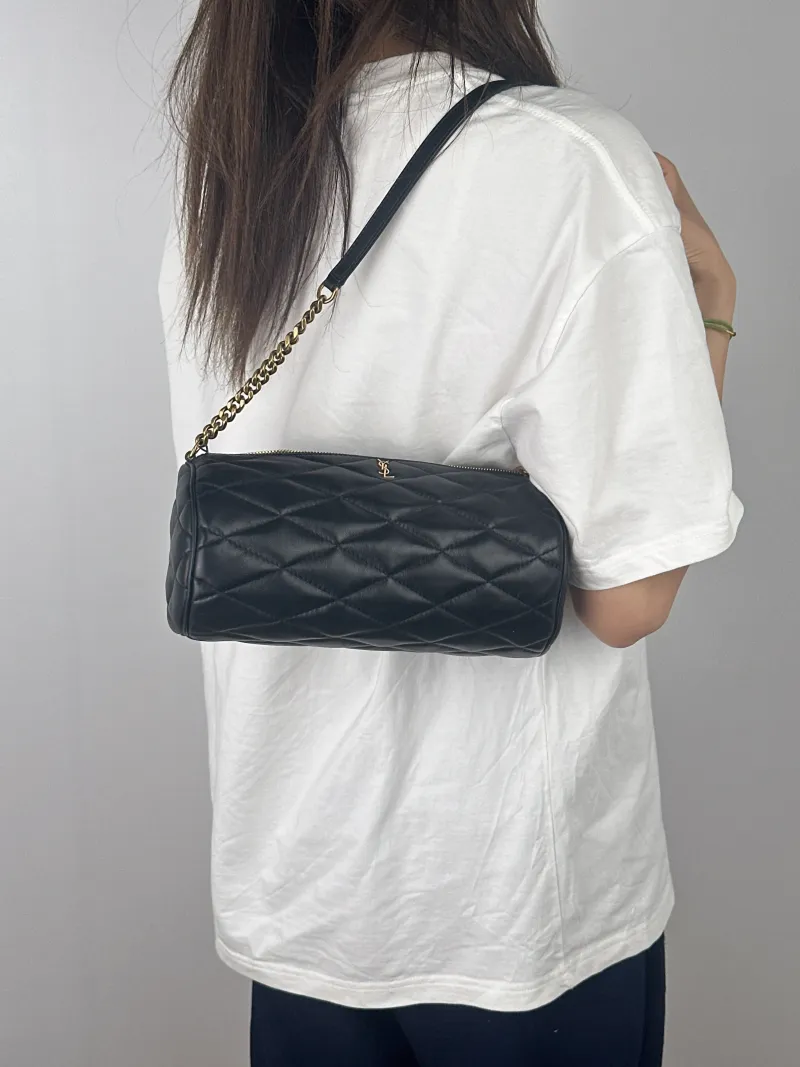 SAINT LAURENT Shoulder Bag Sade Black Lambskin Small24 × 12 × 12 cm — on-model view 2 of 2