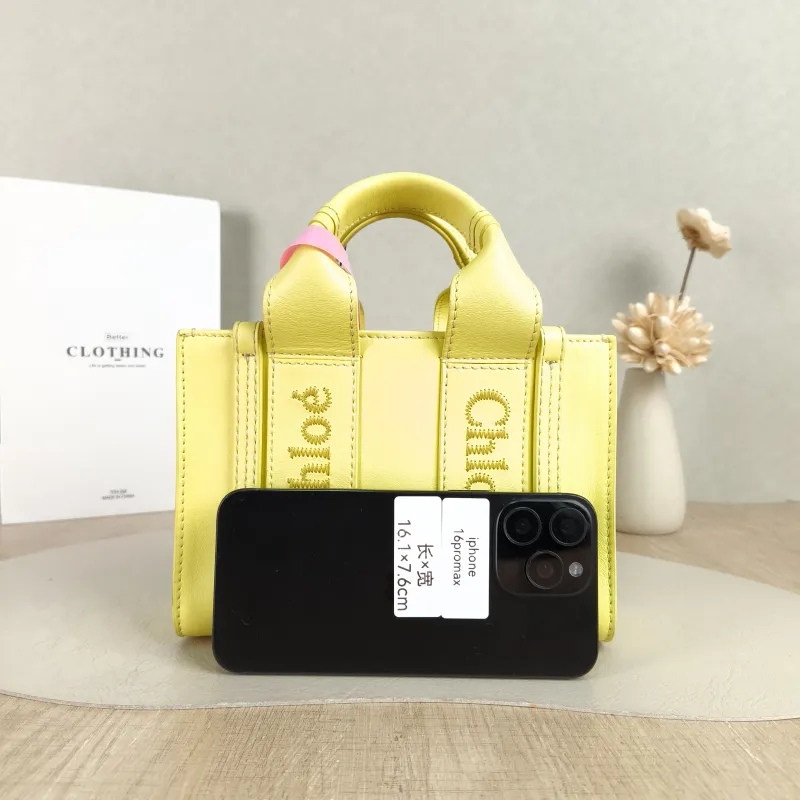 Chloé Top Handle Bag woody Collectiontote Yellow Calfskin One Size 20 × 7 × 14 cm — cover view 5 of 5