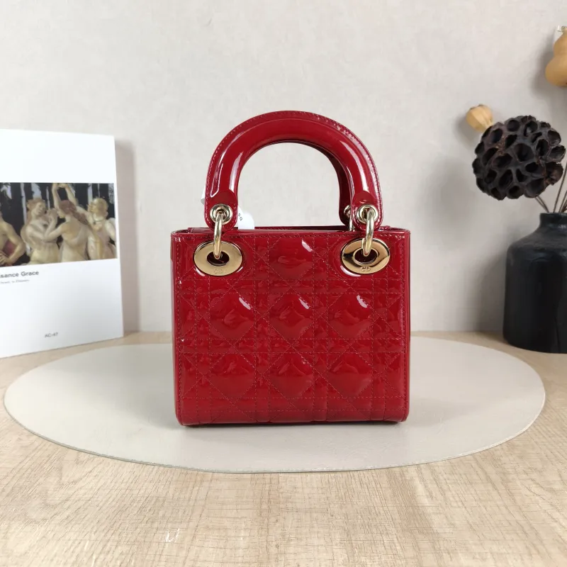 DIOR Crossbody Bag Lady Lady Dior Bag Red Patent Leathermini17 × 7 × 15 cm — cover view 5 of 5