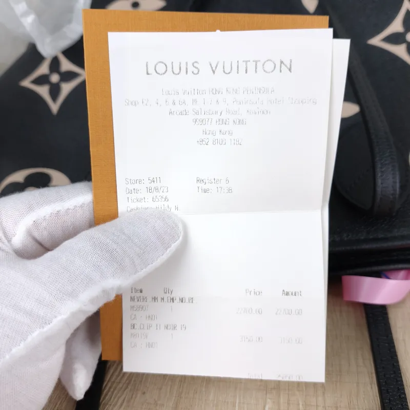 Louis Vuitton Shoulder Bag Neverfull Black · White Calfskin Medium 31 × 14 × 28 cm — detail view 5 of 10