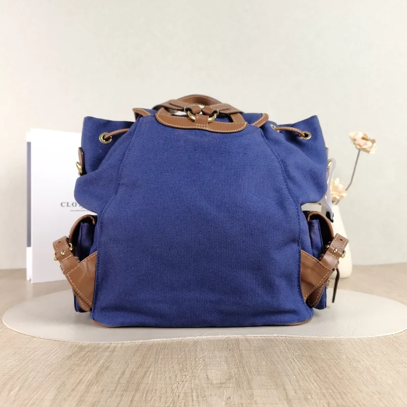 Miumiu Backpack Backpack Blue Canvas Large 25 × 12.5 × 29.5 cm — cover view 2 of 5