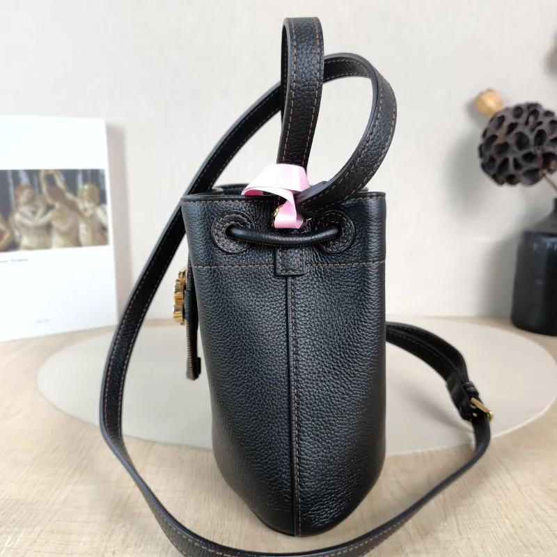 BURBERRY Crossbody Bag Bucket Bag Black Calfskin One Size 17 × 11 × 17 cm — detail view 5 of 10