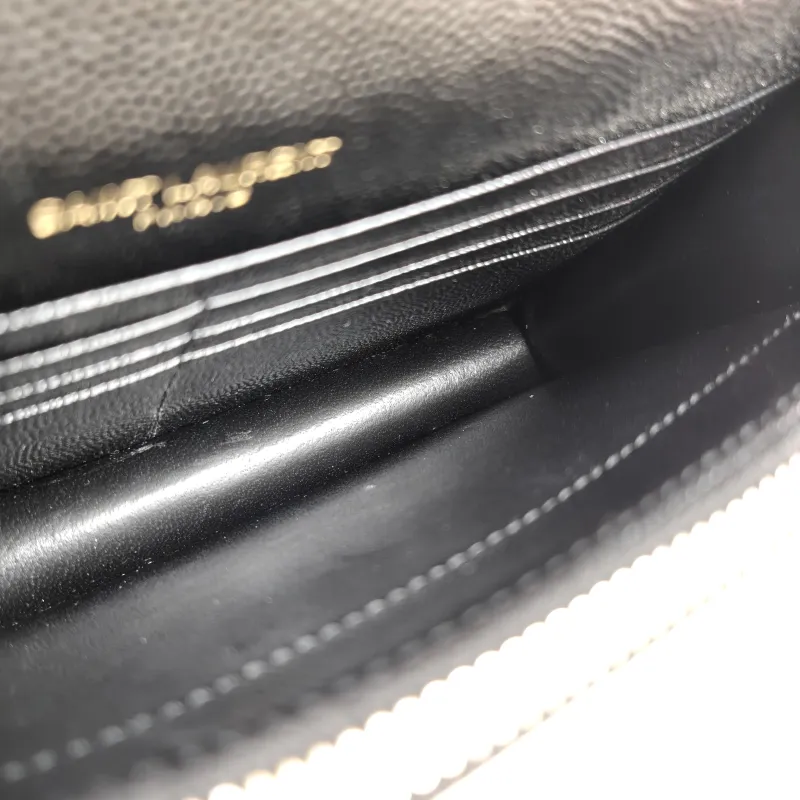 SAINT LAURENT Crossbody Bag CASSANDRE ENVELOPE Black Calfskin One Size 19 × 3.5 × 12.5 cm — detail view 5 of 12