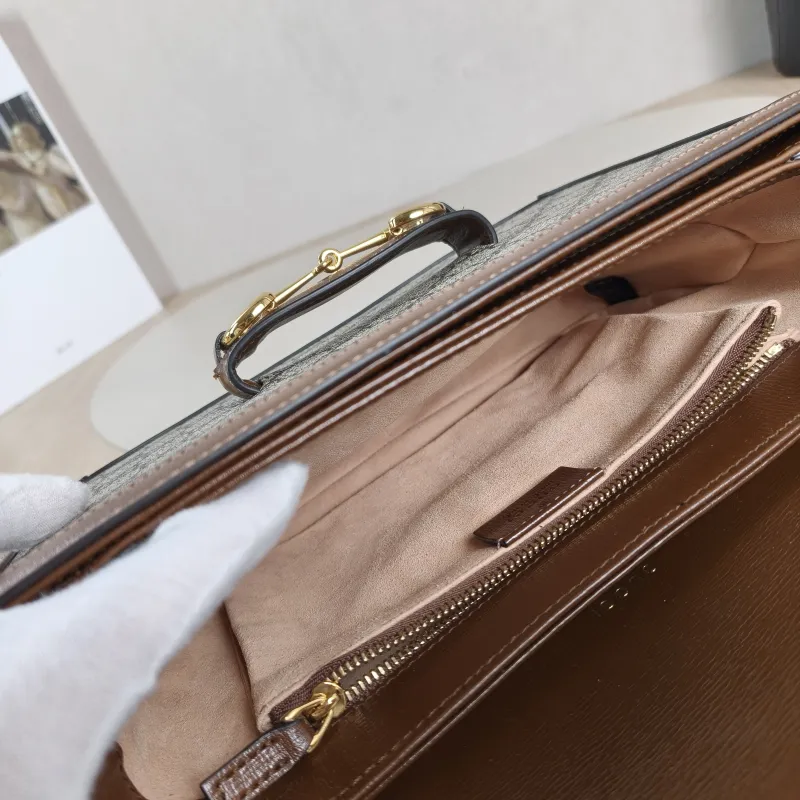 GUCCI Shoulder Bag Horsebit 1955 Horsebit Medium Monogram PVC Medium 25 × 8 × 18 cm — detail view 4 of 11