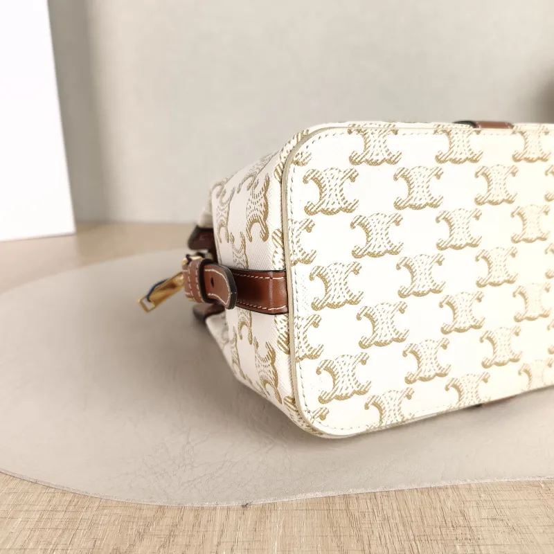CELINE Crossbody Bag cabas de france Crossbody Bag White Monogram PVC One Size 19 × 11 × 15.5 cm — detail view 2 of 10