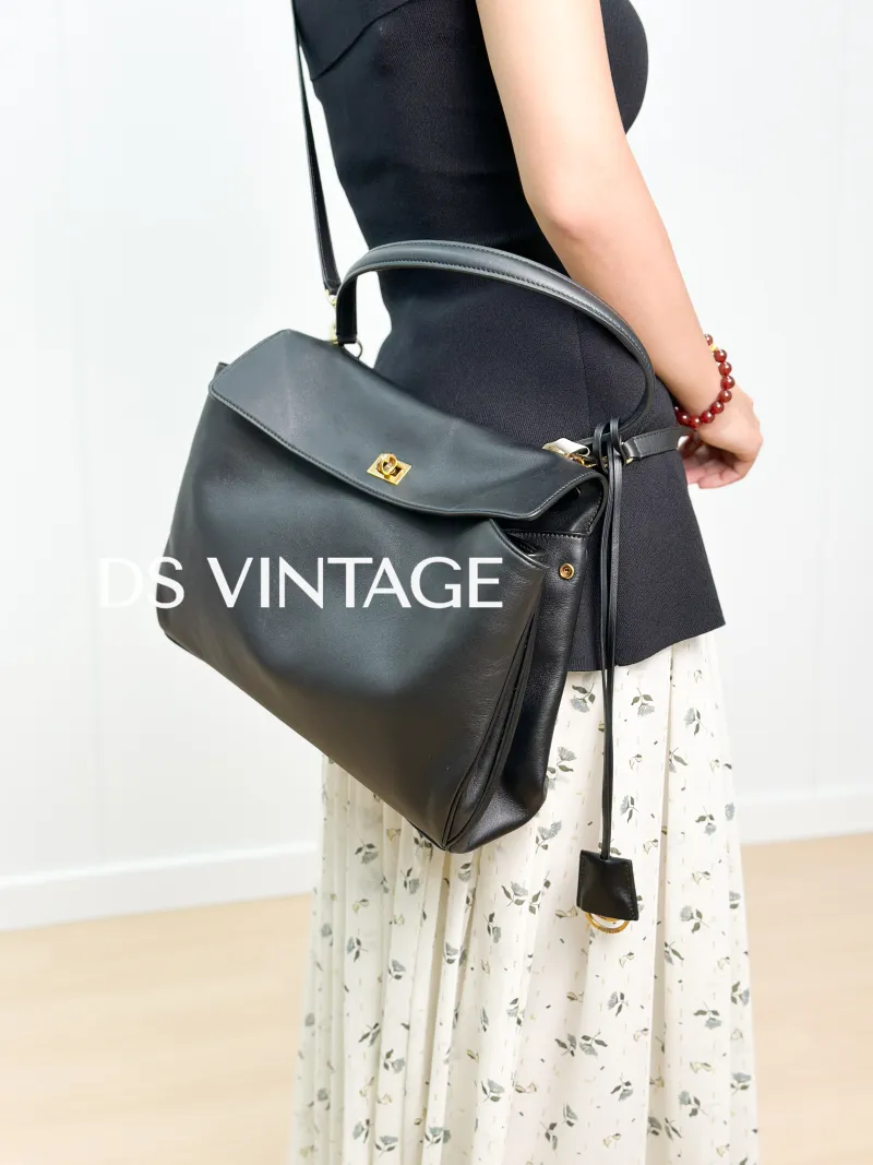 BALENCIAGA Crossbody Bag RODEO Black CC alfskin Medium35 × 11 × 23.5 cm — on-model view 3 of 3