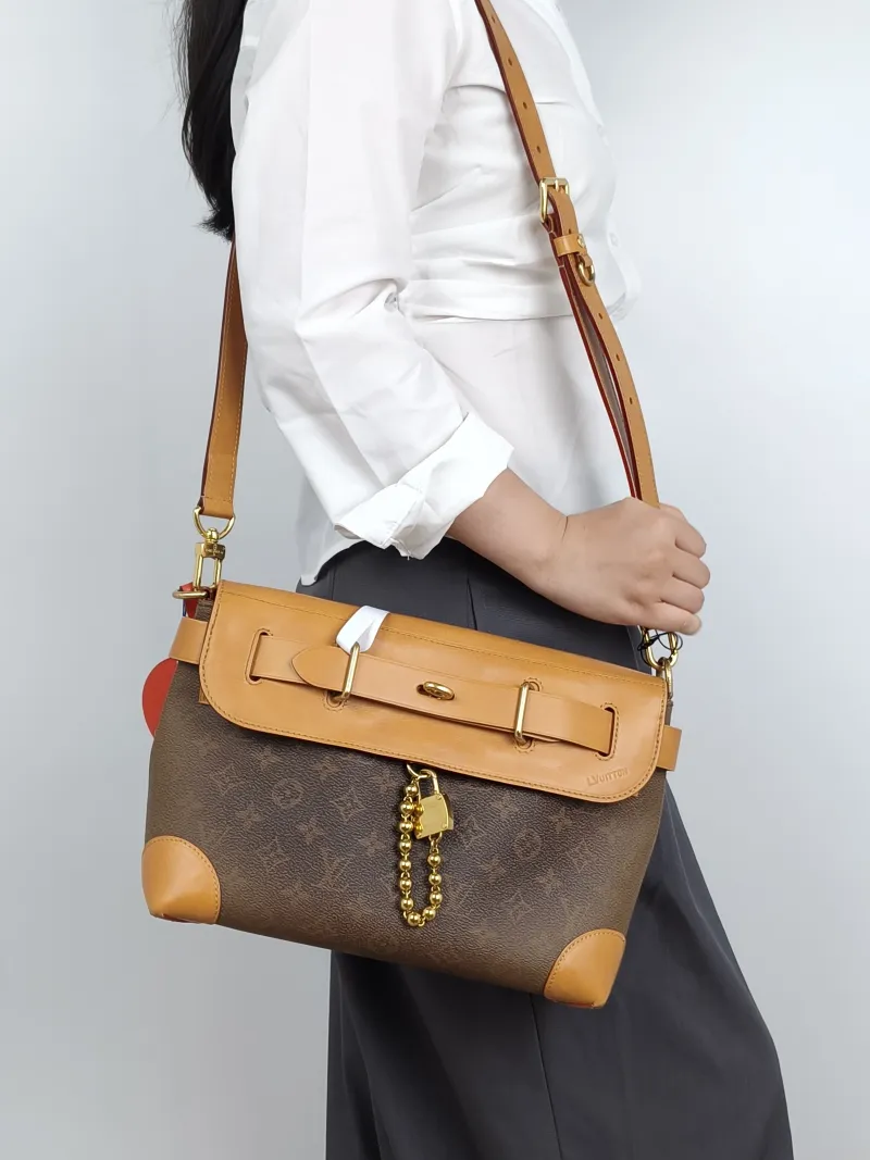 Louis Vuitton Crossbody Bag Steamer Messenger Bag Brown PVC One Size30 × 10 × 20 cm — on-model view 2 of 2