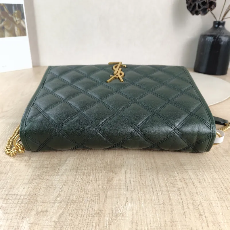 SAINT LAURENT Shoulder Bag Becky Crossbody Bag Green Lambskin 25 × 7 × 17.5 cm — detail view 4 of 11