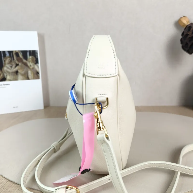 CELINE Crossbody Bag TEEN LULU hobo White Calfskin Small 21 × 5 × 18 cm — detail view 10 of 11