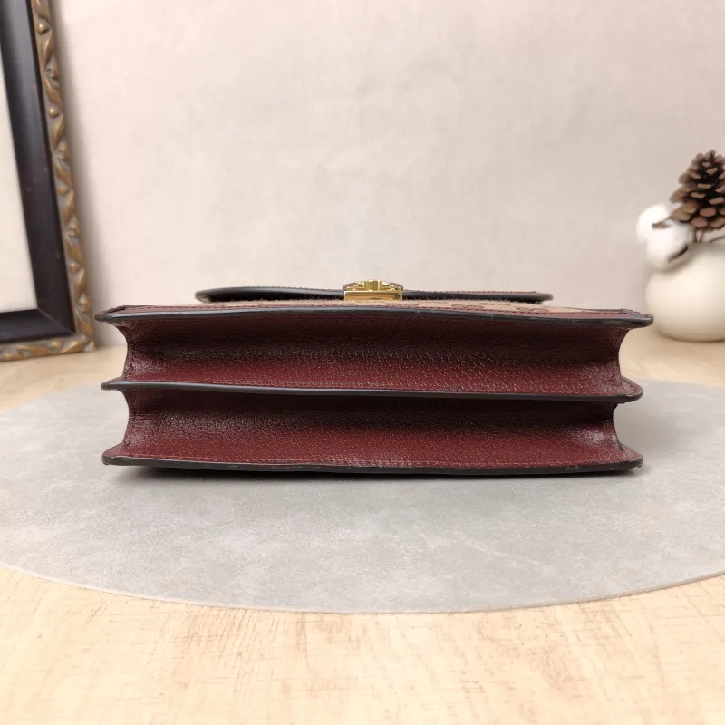 GUCCI Crossbody Bag Ophidia GG Messenger Bag Burgundy Canvas Medium25 × 7 × 17.5 cm — cover view 3 of 5