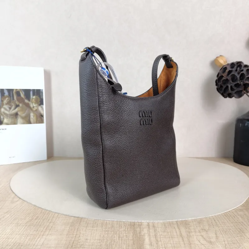 Miumiu Crossbody Bag logo Brown Calfskin One Size 16 × 7 × 17 cm — cover view 4 of 6